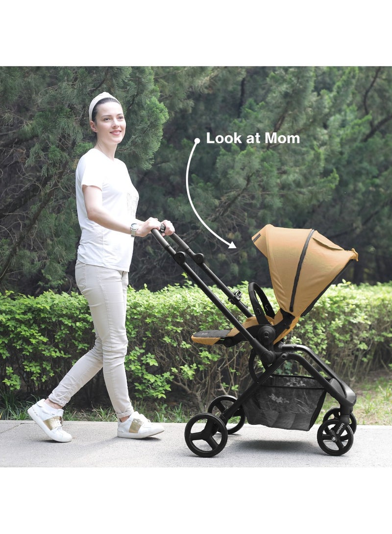 Teknum STROLL1 Travel System with Reversible Stroller and Compacto Baby Car Seat - Khaki