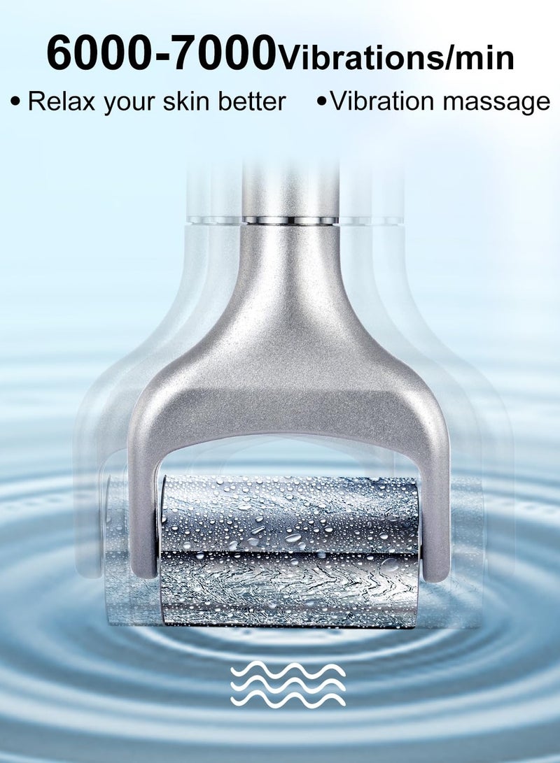 Electric Ice Roller for Face and Eye, Facial Ice Roller Beauty Tools, Electric Massage Ice Roller for Puffiness, Ice Face Eye Massage Roller for Reducing Puffiness, Fine Lines and Wrinkles (White)