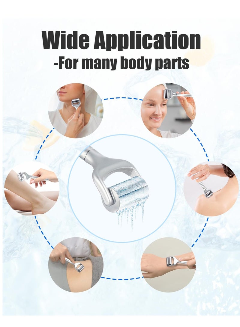 Electric Ice Roller for Face and Eye, Facial Ice Roller Beauty Tools, Electric Massage Ice Roller for Puffiness, Ice Face Eye Massage Roller for Reducing Puffiness, Fine Lines and Wrinkles (White)