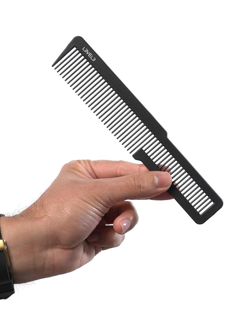 Level 3 Carbon Comb Set - Professional Salon and Barbershop Quality - Barbers and Hair Stylist