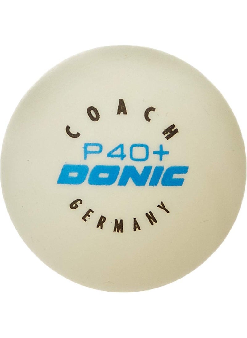 Donic Coach P40+ Plastic Tennis Ball 120 Balls (White)