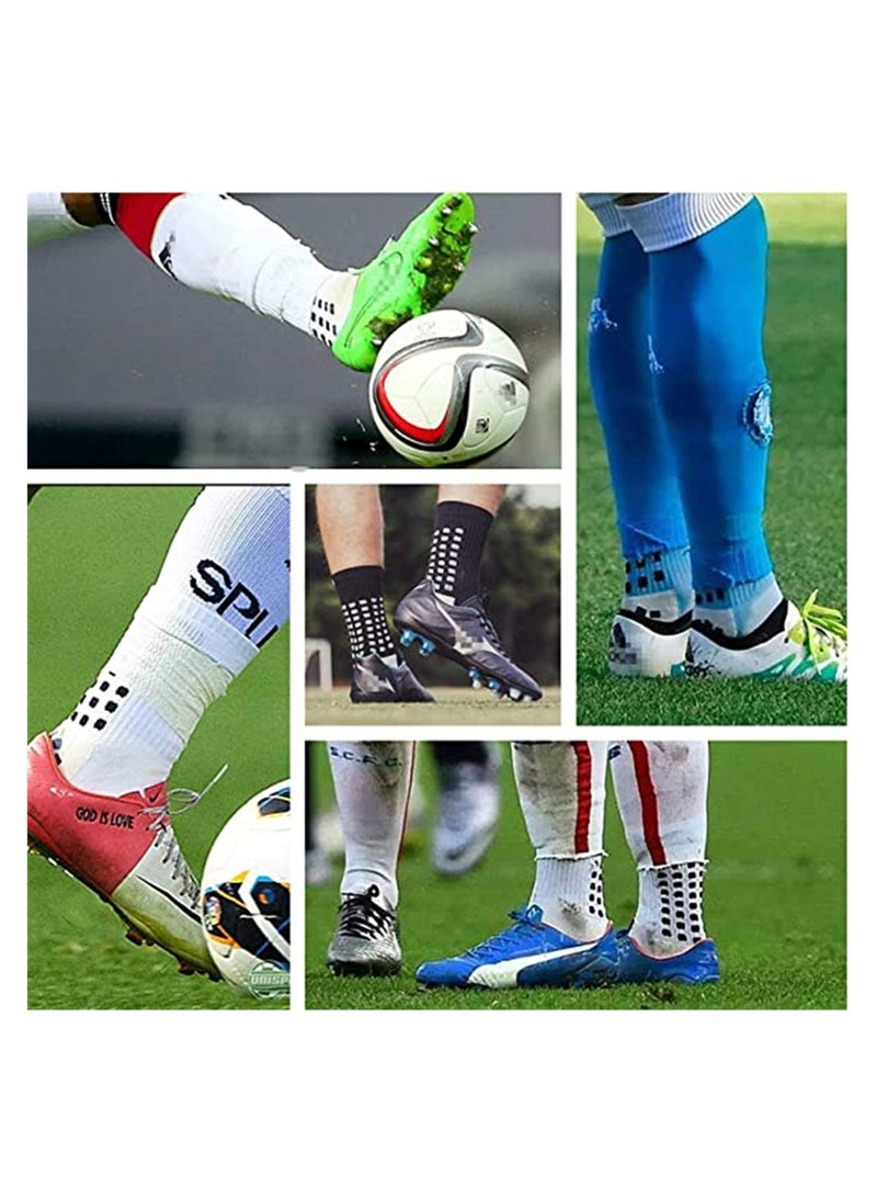 ELECDON 2 Pcs Unisex Non Slip Sport Soccer Socks, Breathable Comfortable Athletic Football Basketball Hockey Sports Grip Socks with Rubber Dots for Men and Women