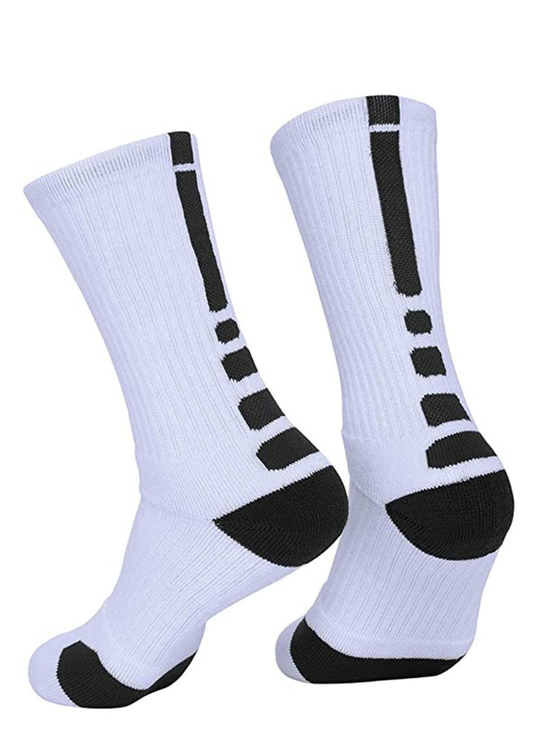 4 Pairs Basketball Socks for Men Running Training Boys Compression Cotton Sock Men Athletic Crew Socks Performance Thick Cushioned Sport Lightweight and Breathable