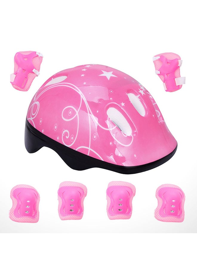 7-Piece Skateboard Gear Set In Pink For Safety While Riding For Your Little One ‎26x20x12cm