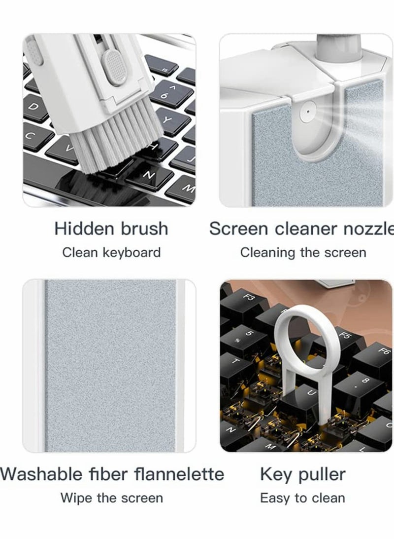 8 in 1 Electronic Cleaner Kit, Keyboard Cleaner Kit with Brush, Multifunctional Cleaning Kit, Electronics Cleaning Tool for Earphone, Keyboard, Laptop, Phone, PC Monitor (White)