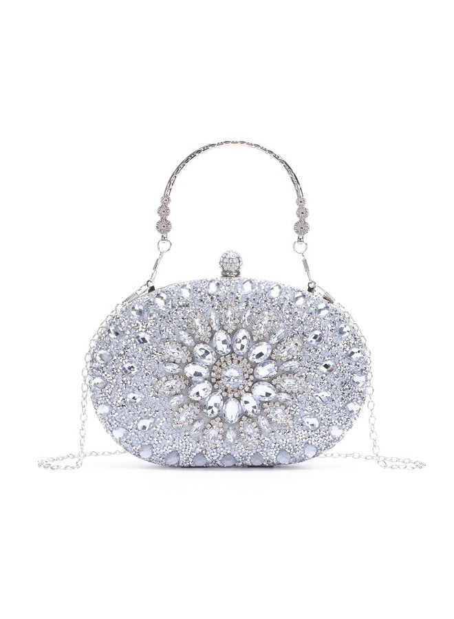 Women Rhinestone Evening Clutch Purse Bag Bling Glitter Sparkly Diamond Tote Bag Crystal Wedding Party Bag