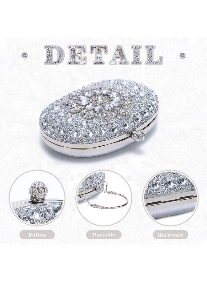 Women Rhinestone Evening Clutch Purse Bag Bling Glitter Sparkly Diamond Tote Bag Crystal Wedding Party Bag