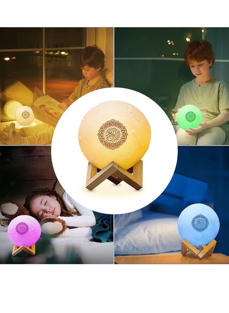 Moon Lamp Quran Speaker  Kids Night Light Galaxy Lamp 7 Colors LED 3D Star Moon Light with Stand Remote & Touch & APP Control USB Rechargeable Quran Recitation Eid Mubarak hajj Gifts