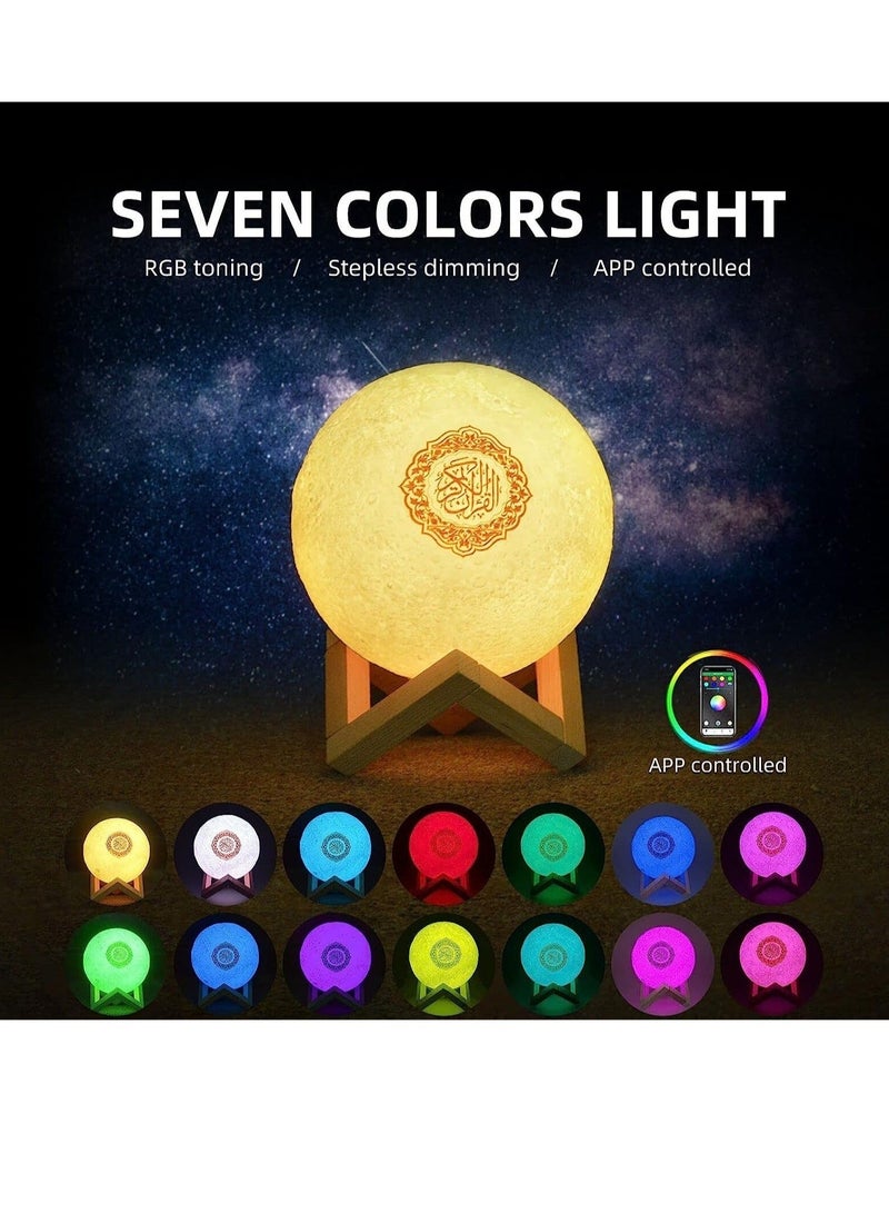 Moon Lamp Quran Speaker  Kids Night Light Galaxy Lamp 7 Colors LED 3D Star Moon Light with Stand Remote & Touch & APP Control USB Rechargeable Quran Recitation Eid Mubarak hajj Gifts