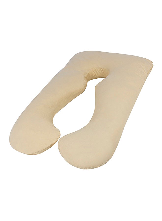 U-Shaped Maternity Pillow Cotton Beige 80x120cm