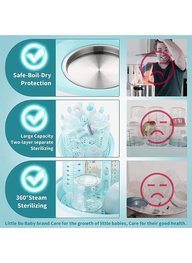 Bottle Sterilizer, Baby Bottle Steam Sterilizer Sanitizer for Baby Bottles Pacifiers Breast Pumps Large Capacity