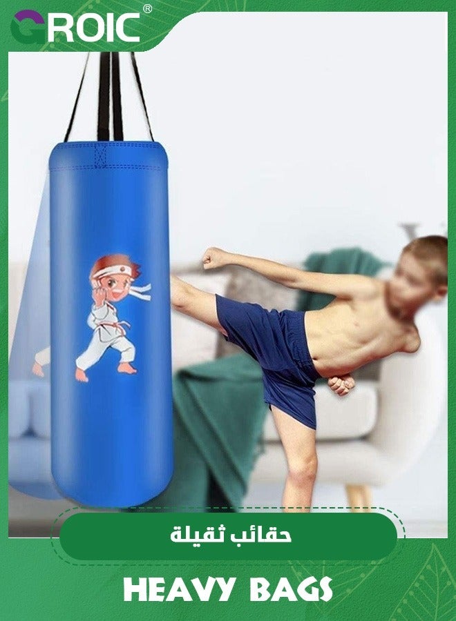 Punching Bag for Kids Boxing Set，PU Leather & Adjustable Height Strap - Boxing Bag Set with Boxing Gloves,Boxing MMA Kickboxing Muay Thai Karate Punching Bag