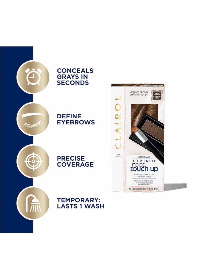 Clairol Root Touch-Up Temporary Concealing Powder, Medium Brown Hair Color, 0.07 Ounce (Pack of 1)