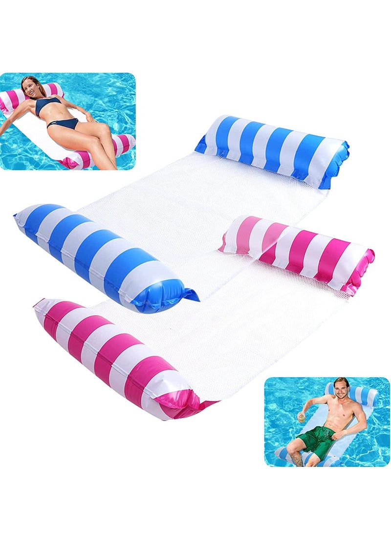 Inflatable Water Hammock, Water Hammock Pool Lounger, Floating Bed Lounge Chair Drifter Saddle, Swimming Pool Float Water Hammock Inflatable Lake Lounge Chair for Kids Adults 2-Pack