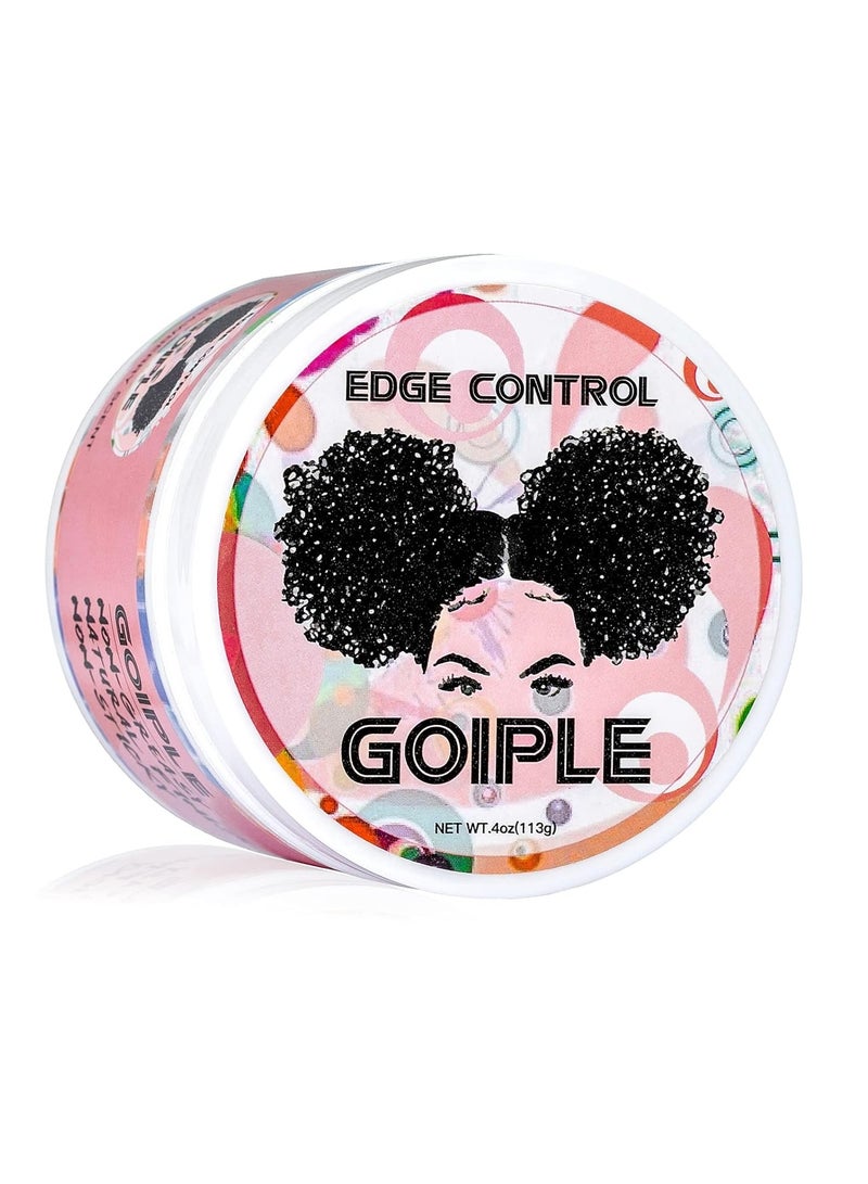 Edge Control Wax for Women Strong Hold Non-greasy Edge Smoother, Edge Wax Styling Tamer Edge Control for Black Hair No Flaking, White Residue, Shine and Smooth Strawberry Scent 4oz