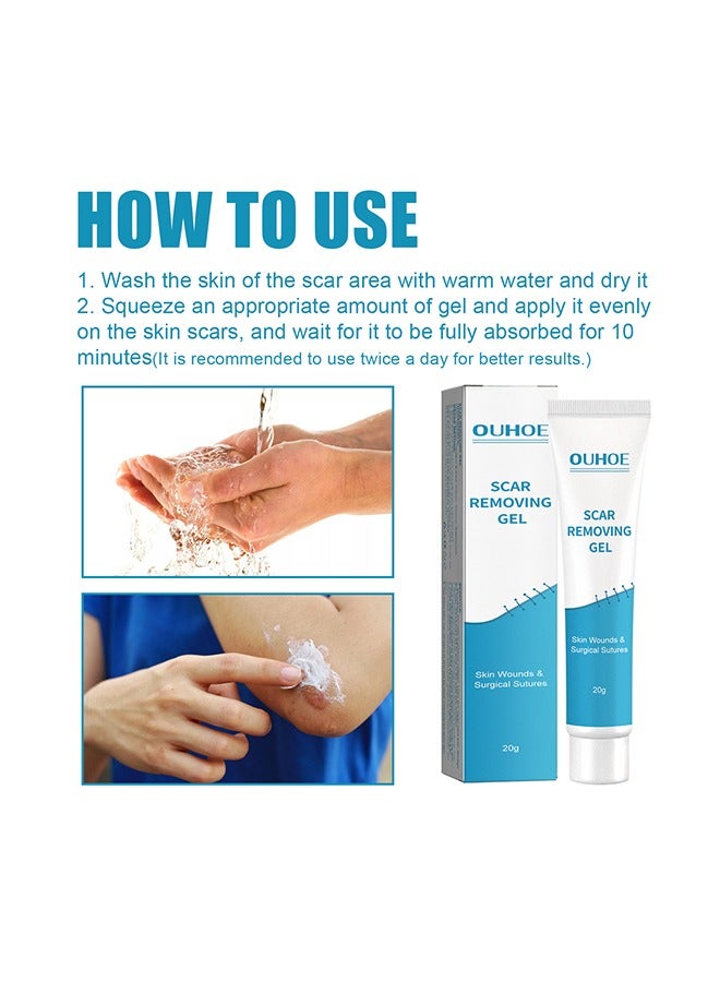 Scar Removing Gel 20g,Scar Removal,Scar Treatment, Scar Removal Cream for C-Section, Stretch Marks, Acne, Surgery, Effective for Both Old and New Scars