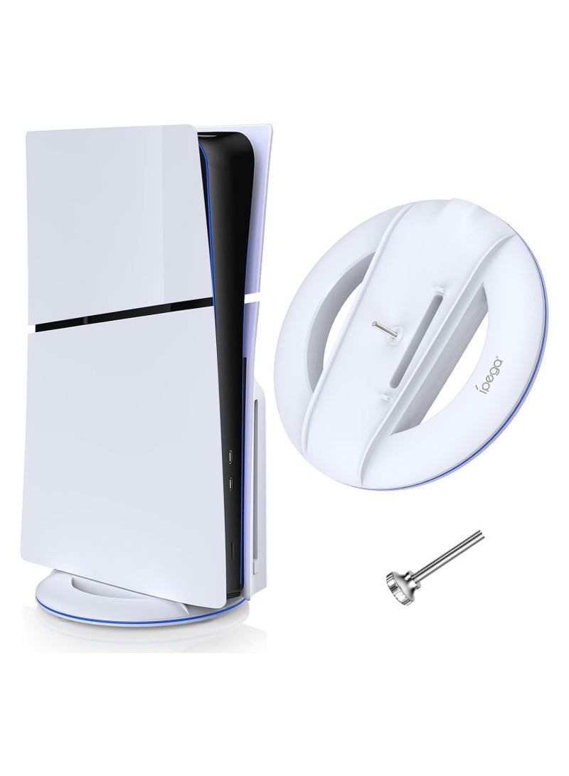 Vertical Stand for PS5 Slim Console Disc and Digital with Screw,Playstation 5 Slim Console（White）