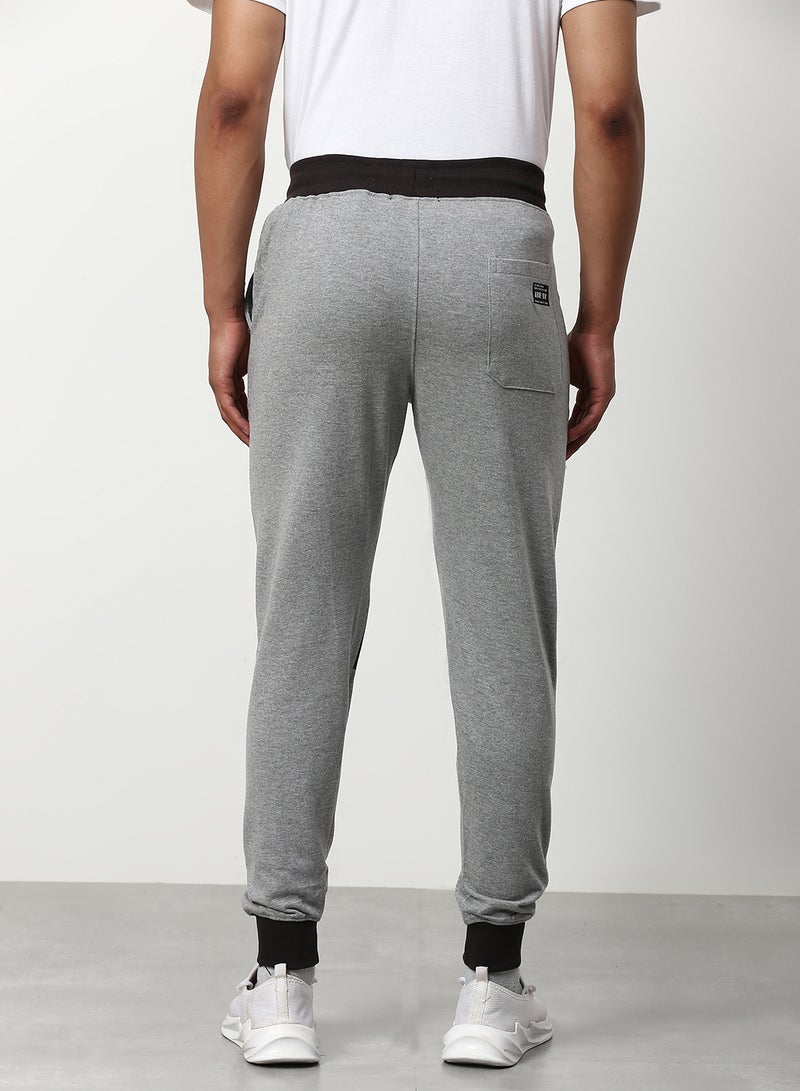 Regular Fit Joggers Grey Melange/White