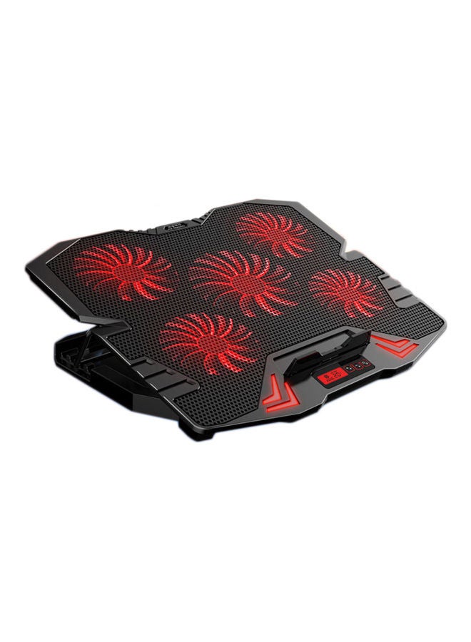 5 Fans Laptop Cooler With LCD Controller Red