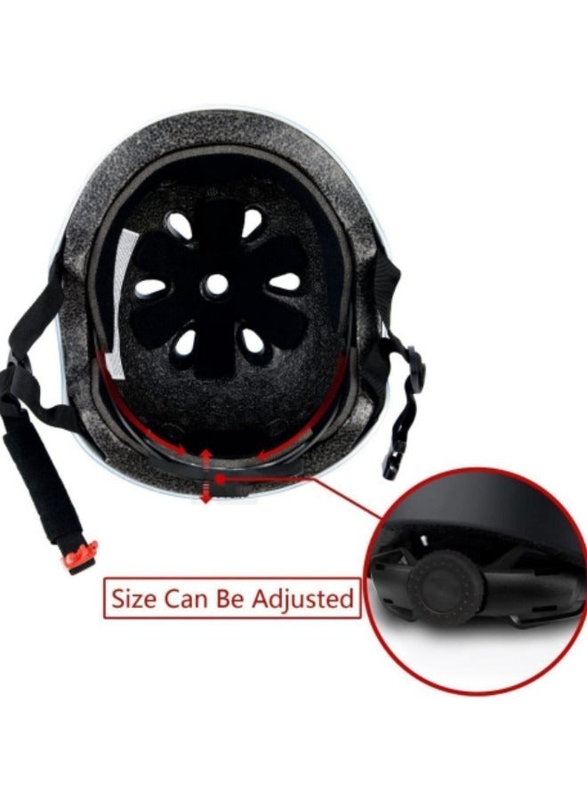 Roller Skating Protective Gear Children's Helmet Set of Riding Elbow Wristband Skateboard Skates Balance Bike Helmet Knee Pads Black