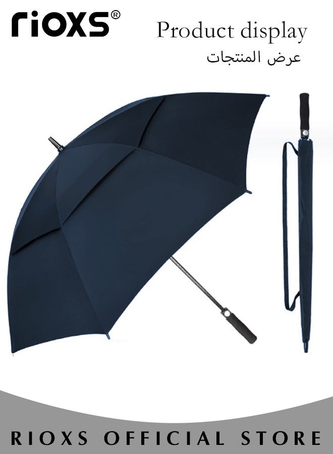 Extra Large Size Automatic Open Double Layer Golf Umbrellas Waterproof Windproof  Sun Rain Protection Umbrella with Comfortable Handle