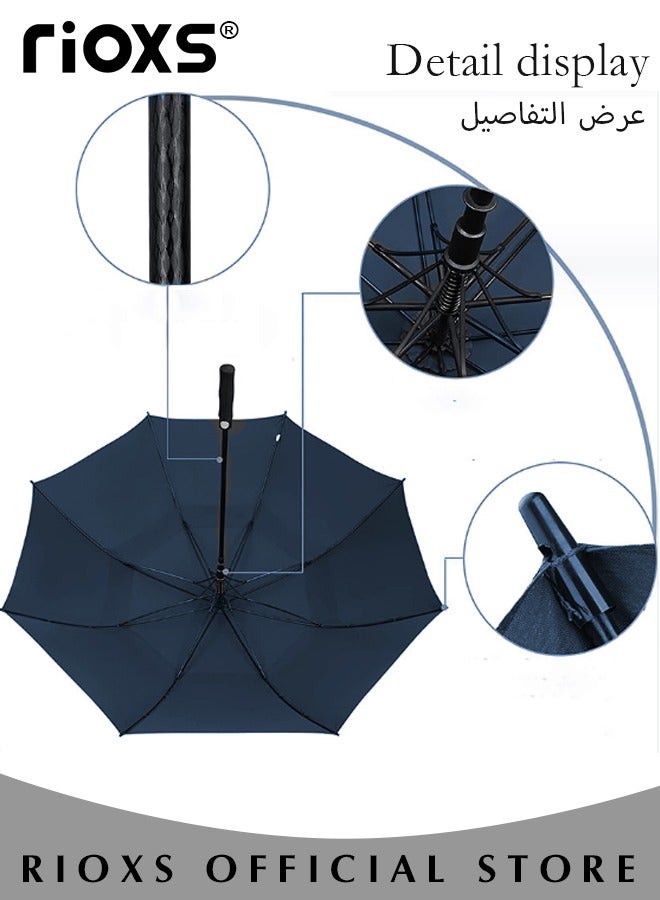 Extra Large Size Automatic Open Double Layer Golf Umbrellas Waterproof Windproof  Sun Rain Protection Umbrella with Comfortable Handle