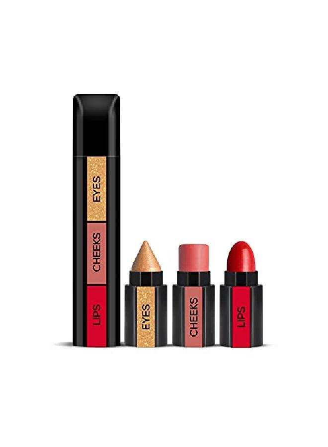 Fab Face Diva 3 In 1 Makeup Stick With Eye Shadow Blush Lipstick Enriched With Vitamin E 4.5G