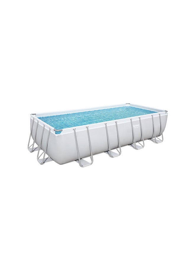 Power Steel Rectangular Above Ground Pool Set - 1 Pool, 1 Filter Pump (Compatible With Type Iii Cartridge), 1 Safety Ladder, 1 Pool Cover, 1 Chemconnect Dispenser 5.49x2.74x1.22meter 5.49x2.74x1.22meter