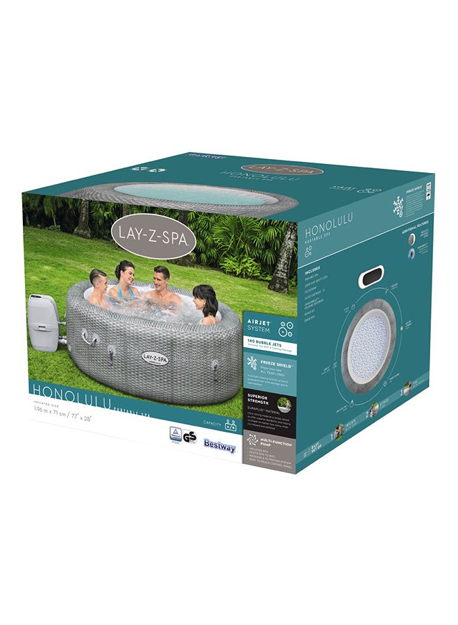 Lay-Z-Spa Honolulu Airjet - 1 Spa, 1 Pool Cover, 1 Spa Pump, 1 Chemconnect Dispenser, Filter Cartridge (Vi), Repair Kit, Airjet System 34.5kg 34.5kg