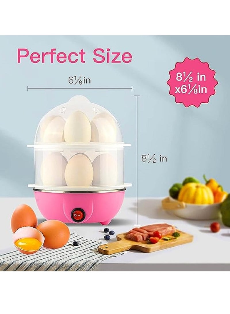 Egg Boiler Machine Electric Steamer Automatic Upto 14 Egg Poachers for Steaming, Cooking, Boiling and Frying (Double Layer)