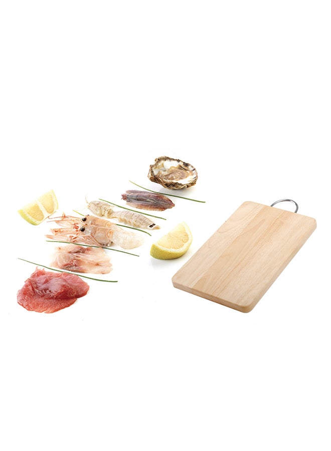 Wooden Cutting Board With Handle Beige 20x30x2cm