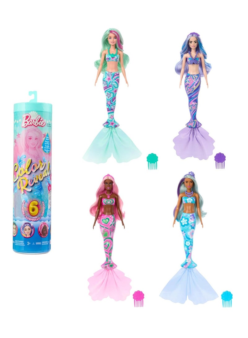 Barbie Color Reveal Deep Sea Mermaid Doll, Assorted/Style May Vary
