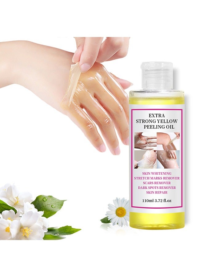 Yellow Peeling Oil 110ml Super Strength Dead Skin Remover Skin Moisturizing Hydrating Butter Peeling Remove Dead Skin and Calluses on Feet and Hand Dark Spot Peeling Oil