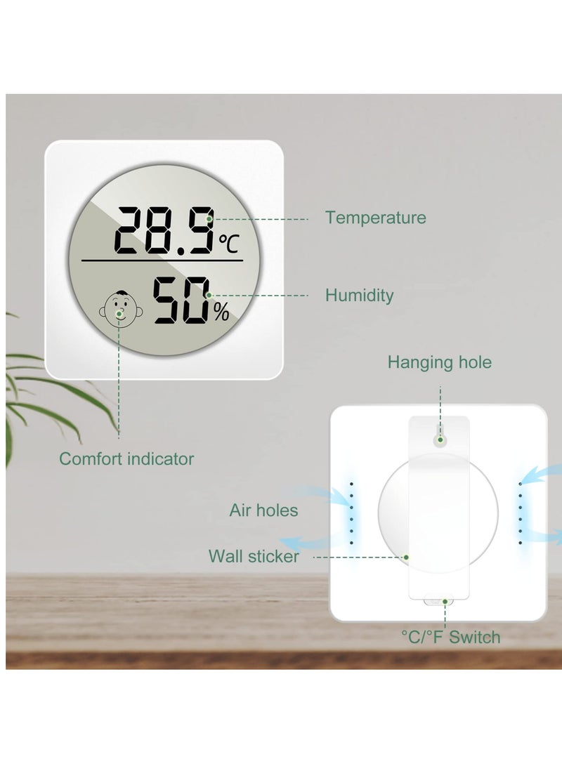 Digital Room Indoor Thermometers, Mini Humidity Meter, Precision Thermometer Hygrometer For Dry/Wet Use, Desk Ornaments, Room Temperature Monitor for Home, Office, Baby Room, Greenhouse