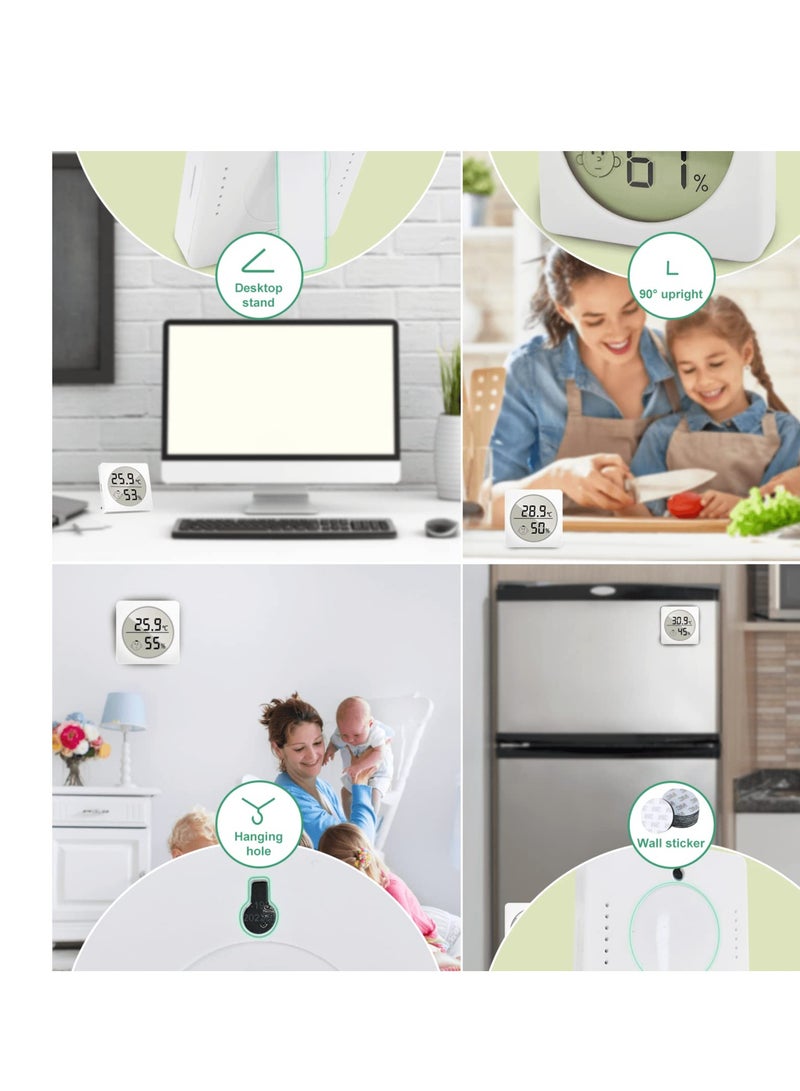 Digital Room Indoor Thermometers, Mini Humidity Meter, Precision Thermometer Hygrometer For Dry/Wet Use, Desk Ornaments, Room Temperature Monitor for Home, Office, Baby Room, Greenhouse
