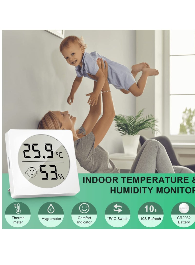 Digital Room Indoor Thermometers, Mini Humidity Meter, Precision Thermometer Hygrometer For Dry/Wet Use, Desk Ornaments, Room Temperature Monitor for Home, Office, Baby Room, Greenhouse