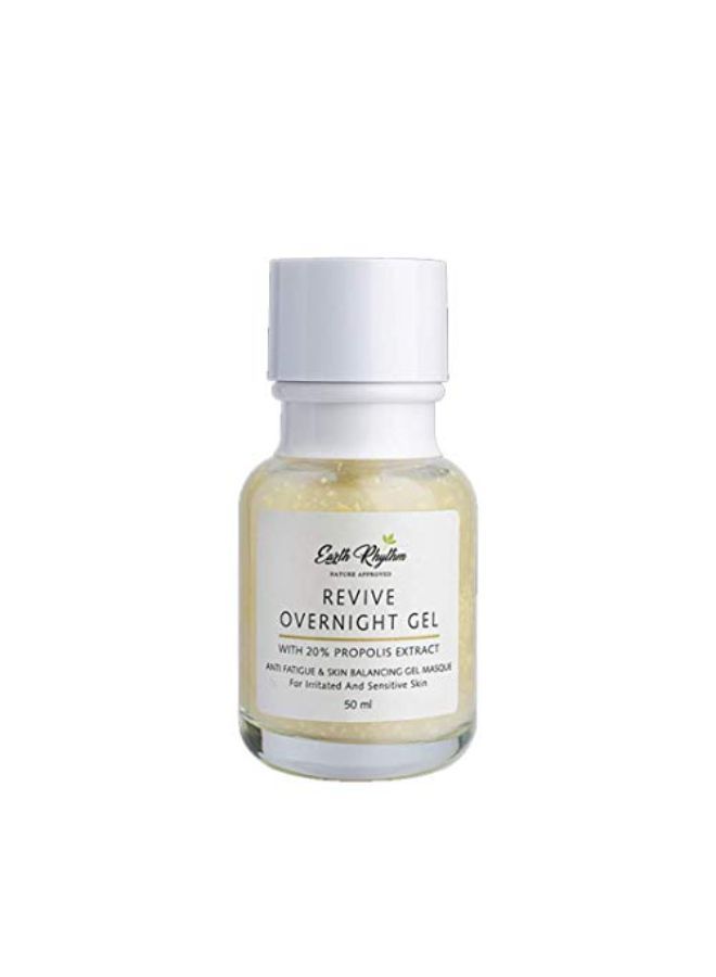 Revive Overnight Gel With 20% Propolis, Skin Balancing Face Gel, For Irritated & Sensitive Skin - 50 Ml | Detoxify Skin, Retain Skin Moisture, Protect Skin From Environmental Damage