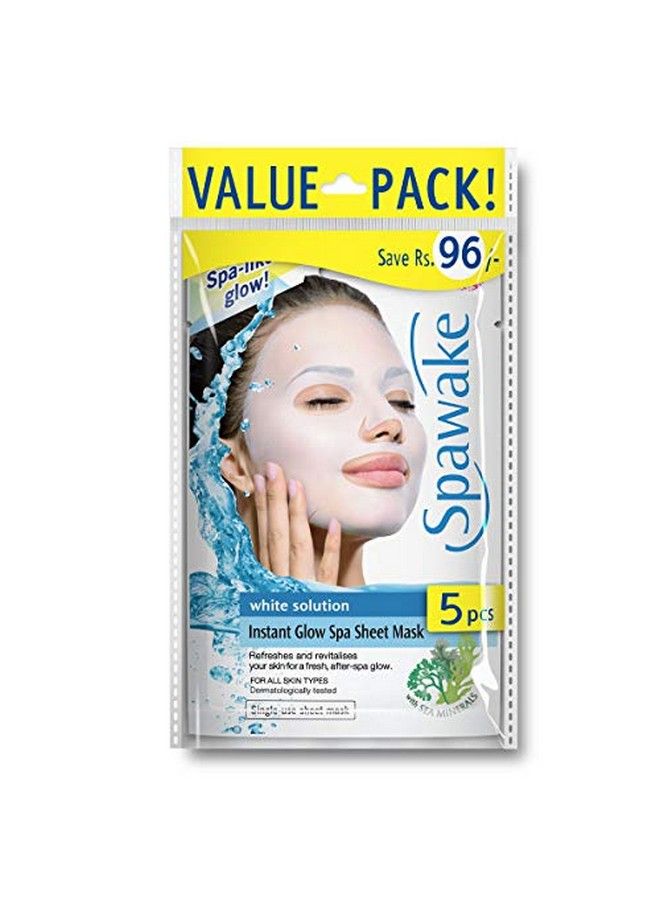 Face Sheet Mask Whitening Instant Glow Spa Sheet Mask For Hydrating And Radiance 5Pc