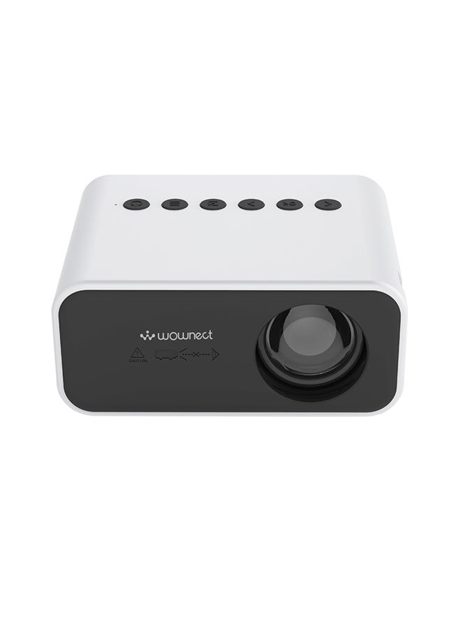 Mini Projectors 100 Lumens/Ideal Screen Size Upto 80 Inch For Kids/Small Room Native Res 360X240P Home Theater Portable Compatible With Hdmi, Usb, Av PROJ-WO-57-W White