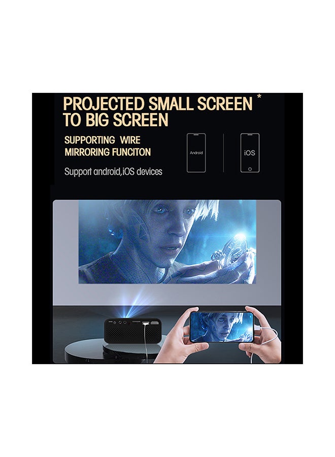 Mini Projectors 100 Lumens/Ideal Screen Size Upto 80 Inch For Kids/Small Room Native Res 360X240P Home Theater Portable Compatible With Hdmi, Usb, Av PROJ-WO-57-W White