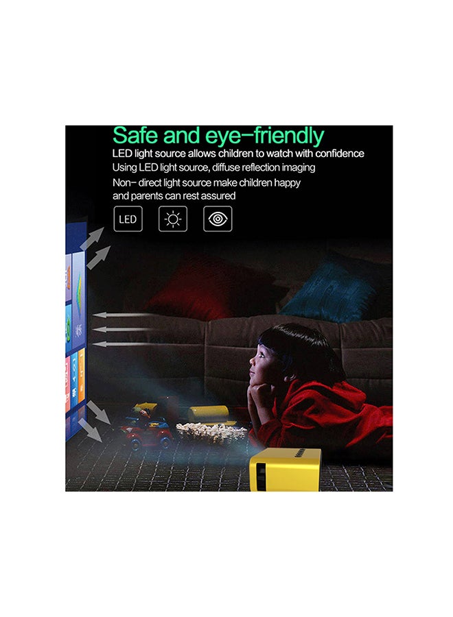 Mini Projectors 100 Lumens/Ideal Screen Size Upto 80 Inch For Kids/Small Room Native Res 360X240P Home Theater Portable Compatible With Hdmi, Usb, Av PROJ-WO-57-W White