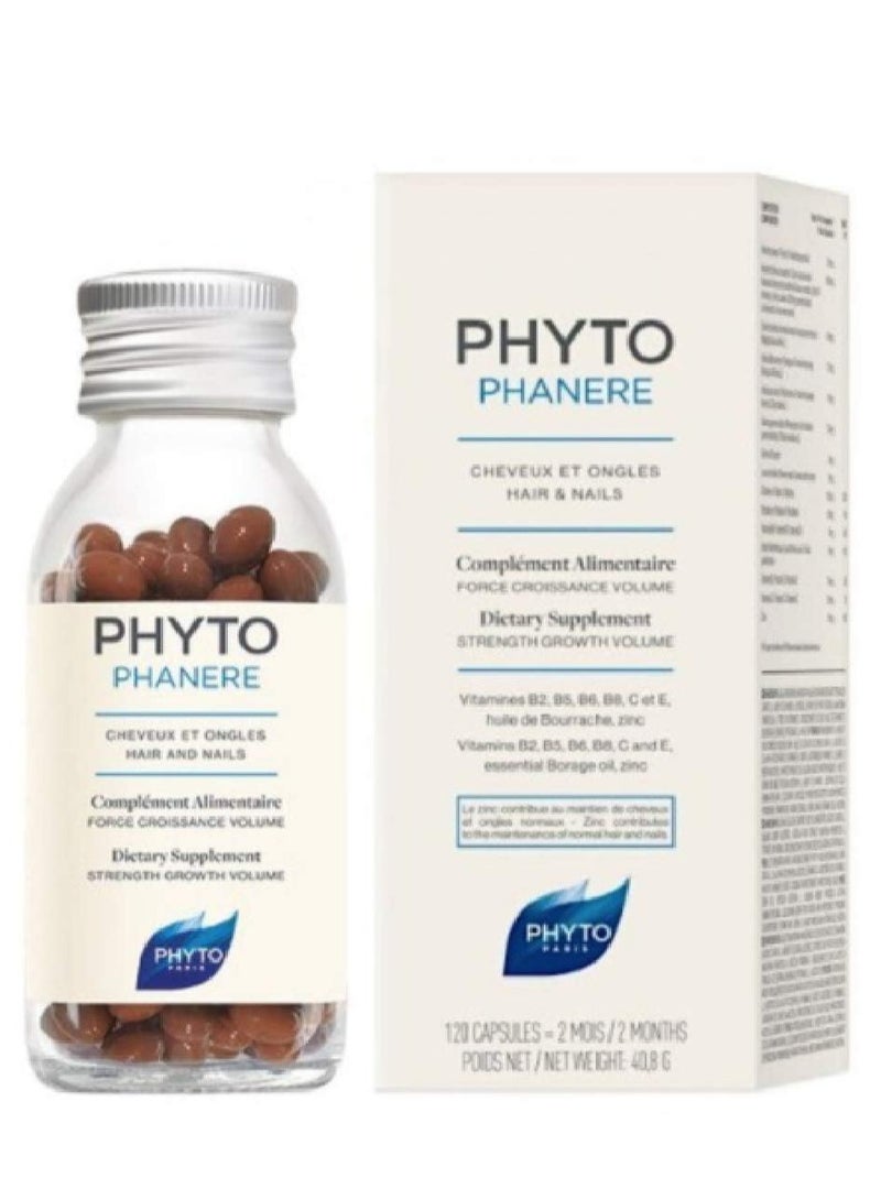 Phytophanere Dietary Supplement Strength Growth Volume Hair & Nails Capsules 2 x 120