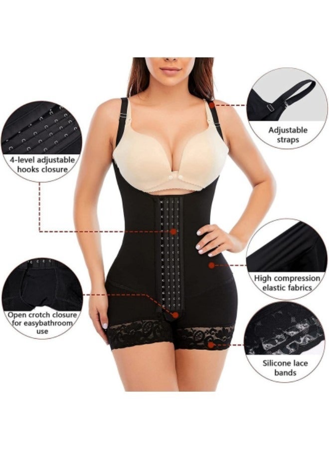 Full Shapewear for Women, Tummy Control Women Body Shaper Fajas Colombianas Waist Trainer Thigh Slimmer Post Surgery Compression Garment Black