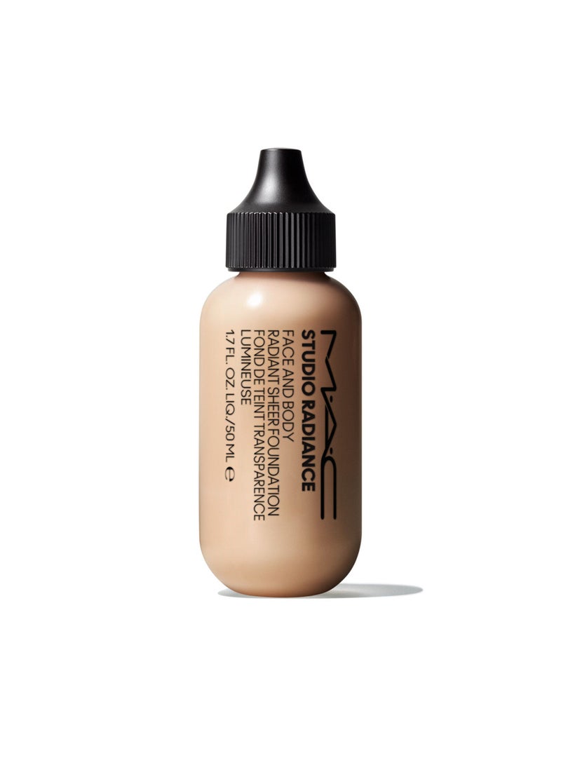 Studio Radiance Face and Body Radiant Sheer Foundation Fair beige with neutral peachy undertones for fair skin N0