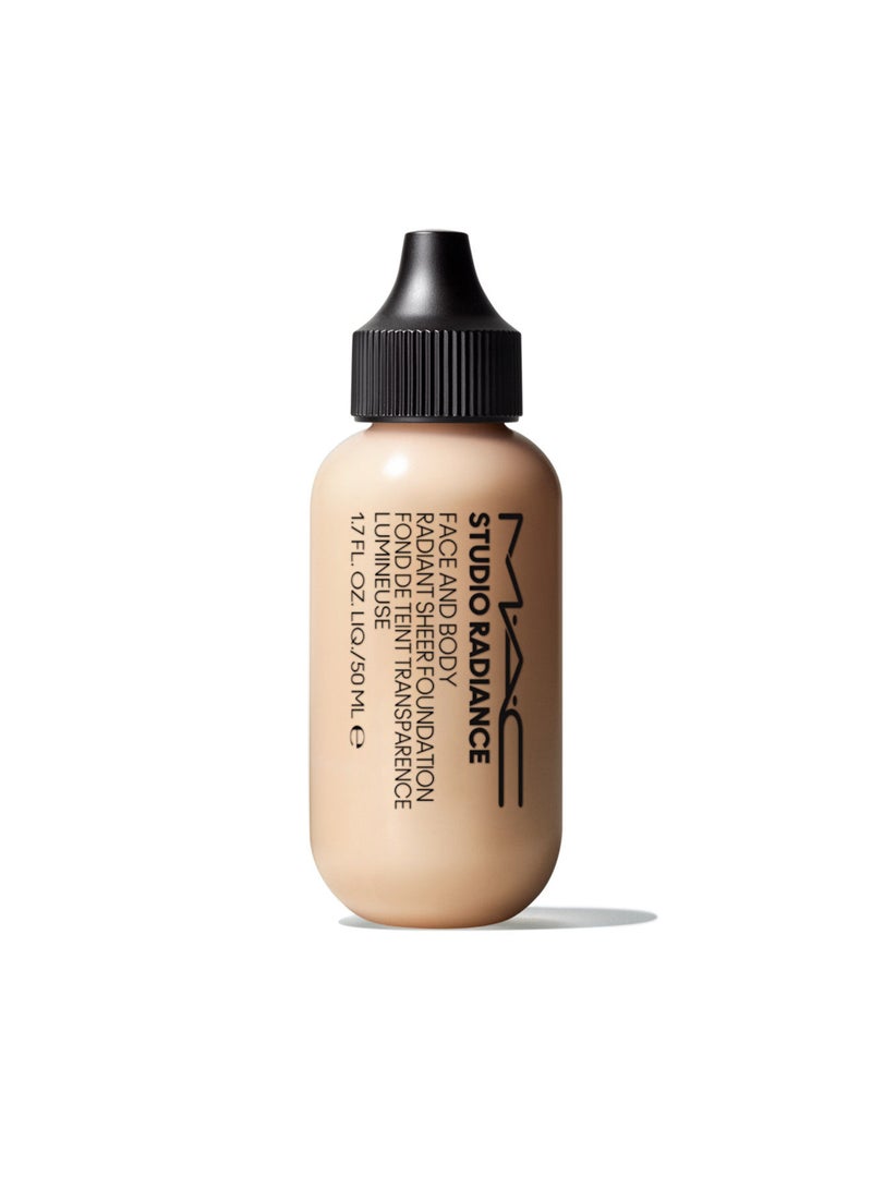 Studio Radiance Face and Body Radiant Sheer Foundation Fair beige with golden undertones for fair skin C0