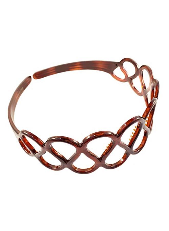French Twisted Loops Tortoise Shell Brown 1 1/2? Celluloid Wide Flexible Hair Headband For Women And Girls