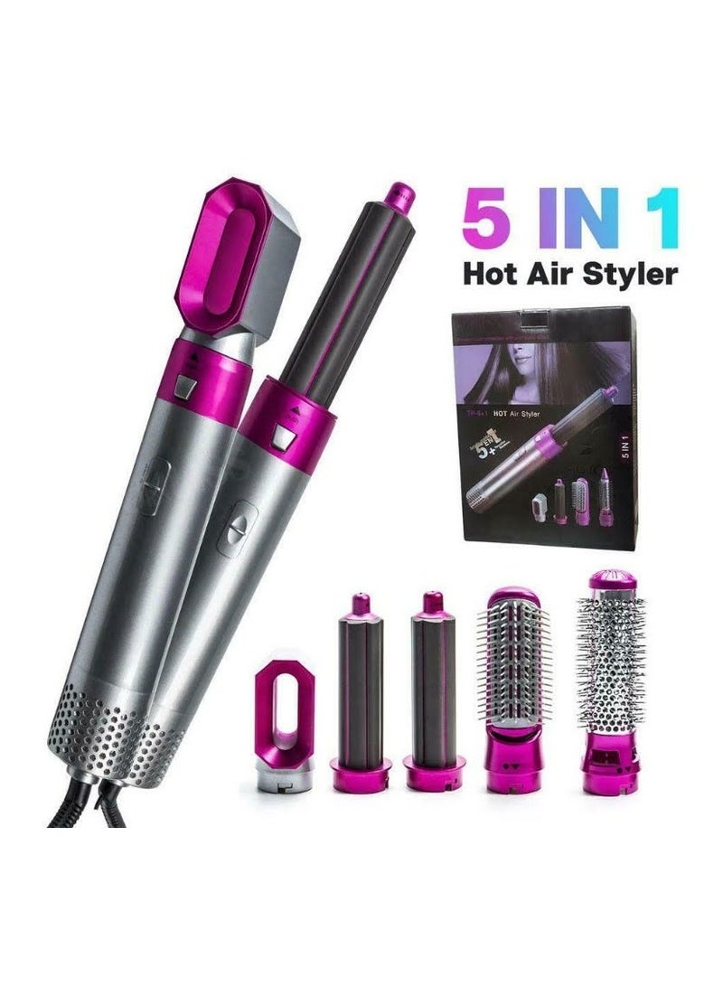 Electric Hair Styler Hair Dryer 5 in-1 Curler Straightener Blow Dryer Brush Wet Curling Iron Set