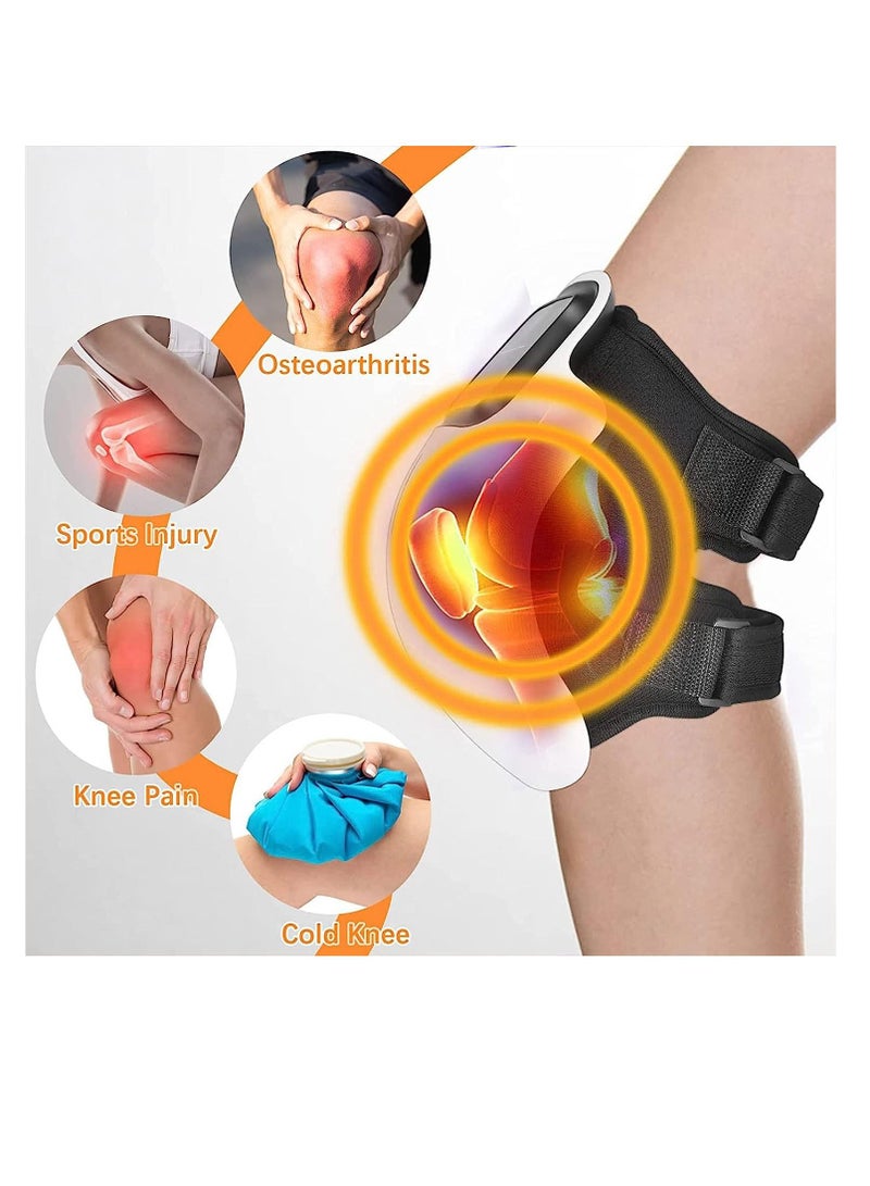 Knee Massager With Heat For Pain Relief Electric Cordless Vibration Knee Massage Device With Kneading For Arthritis and Joint Circulation Warmer Rechargeable White