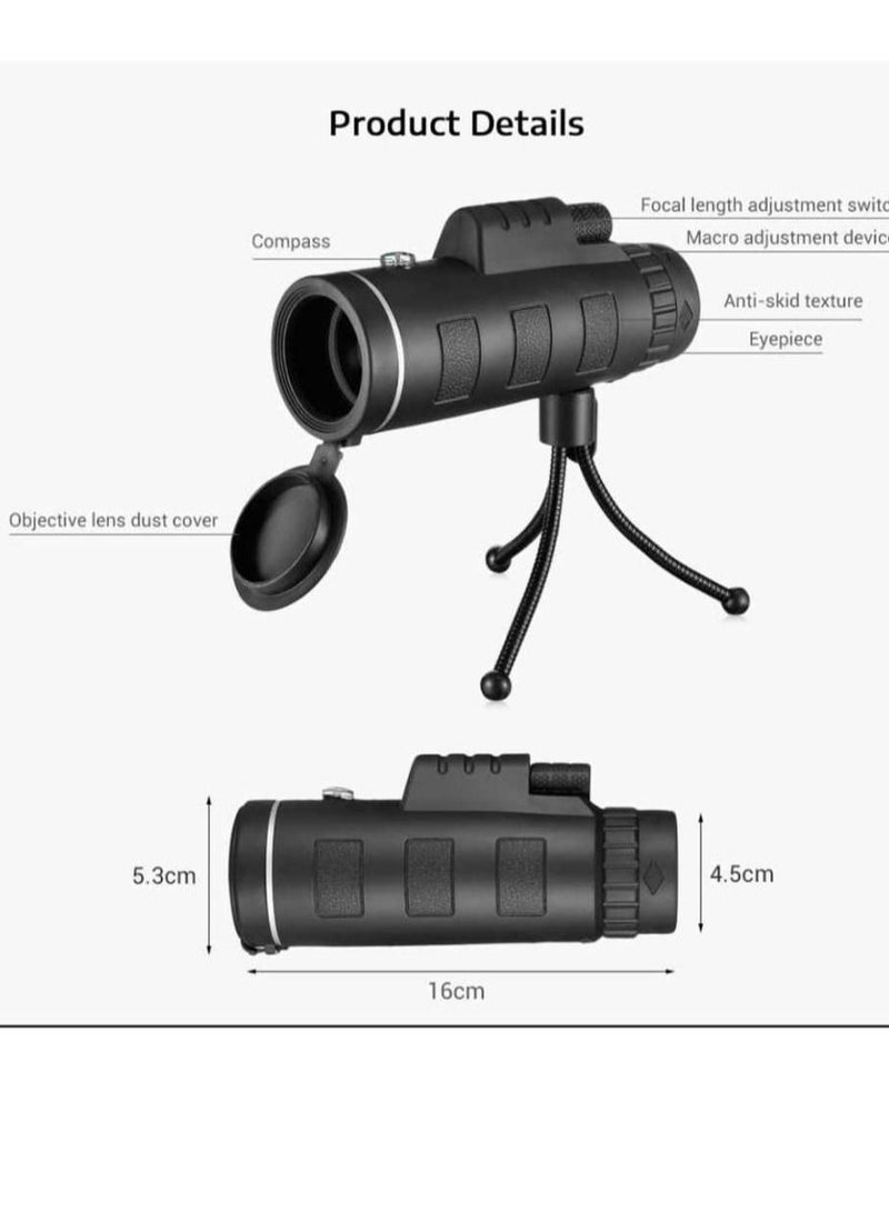 HD Binoculars Long Range High-Quality Telescope with Phone Clip Tripod