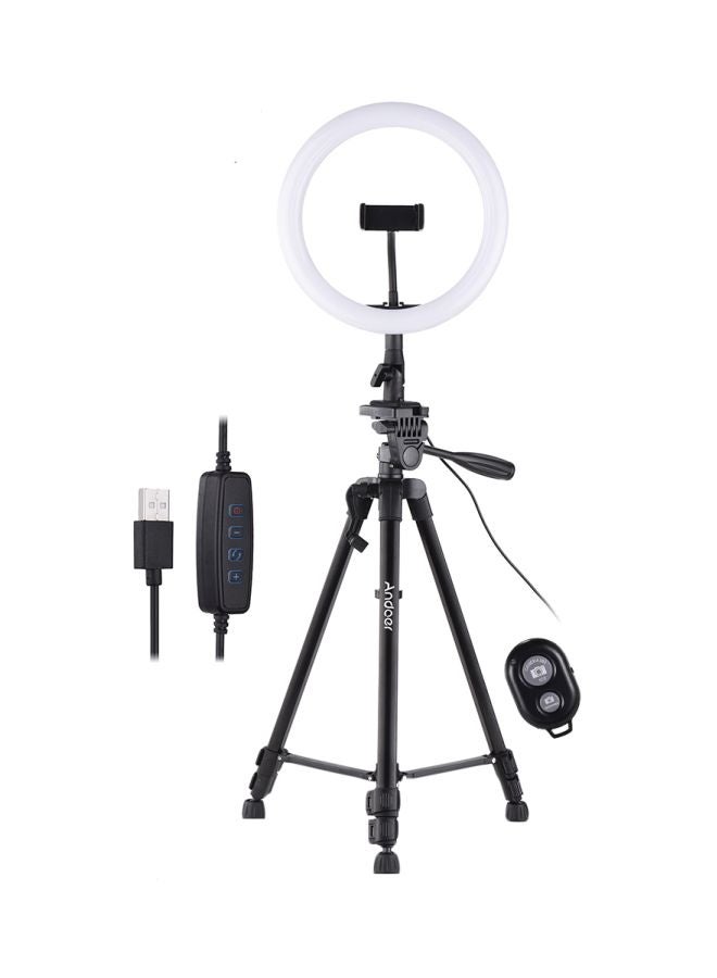 LED Ring Light With Tripod Stand White/Black